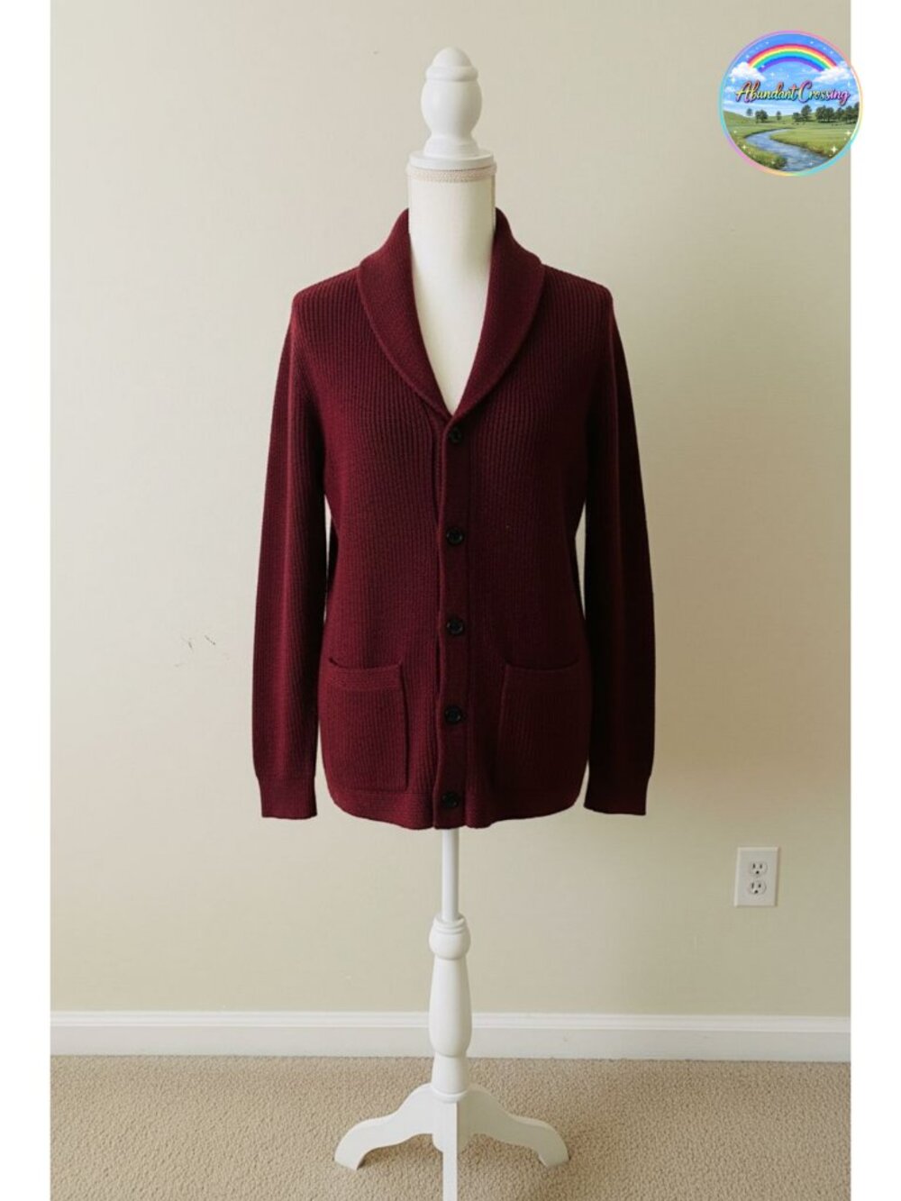 Wool Blend Shawl Collar Cardigan Button Front Pocket Sweater